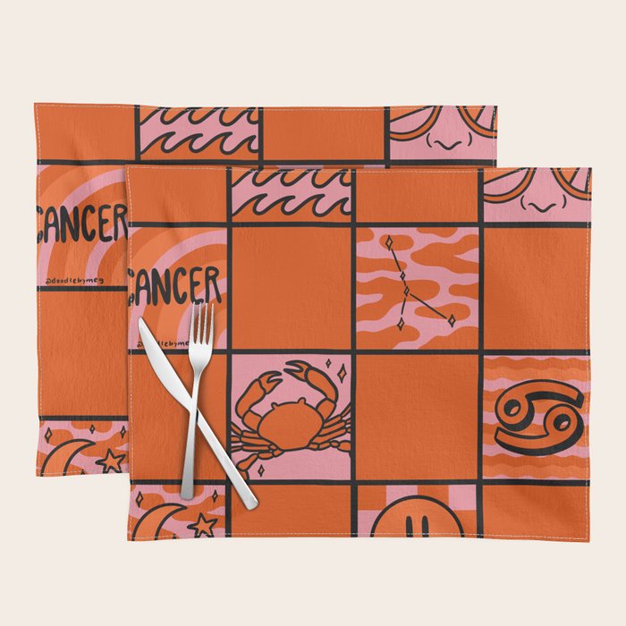 Cancer Checkered Print Placemat Gallery Image 1