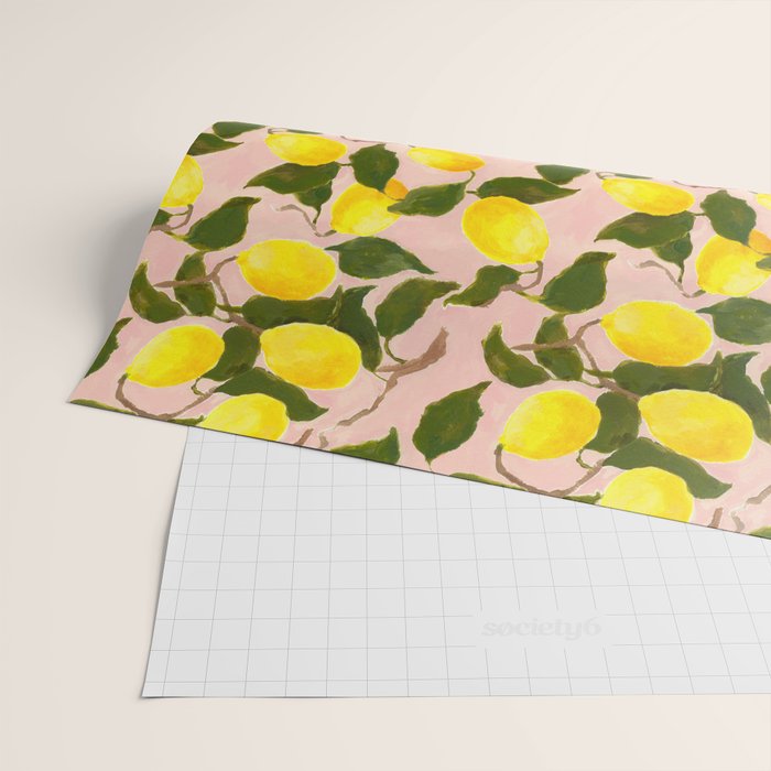 Summer Harvest Lemon Wrapping Paper Gallery Image 2