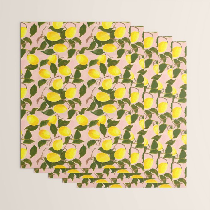 Summer Harvest Lemon Wrapping Paper Gallery Image 3