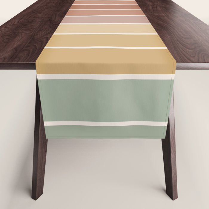 Gradient Arch XXVII Earthy Mid Century Modern Rainbow Table Runner Gallery Image 1