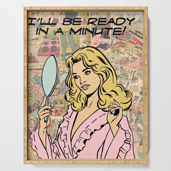 ready in a min color Serving Tray Gallery Image 1
