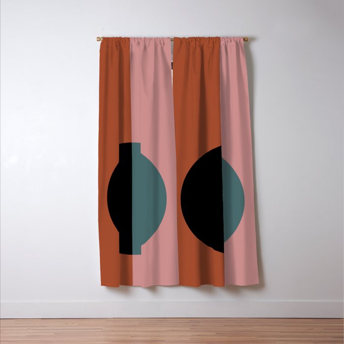 Color Block Abstract V Window Curtain Gallery Image 3