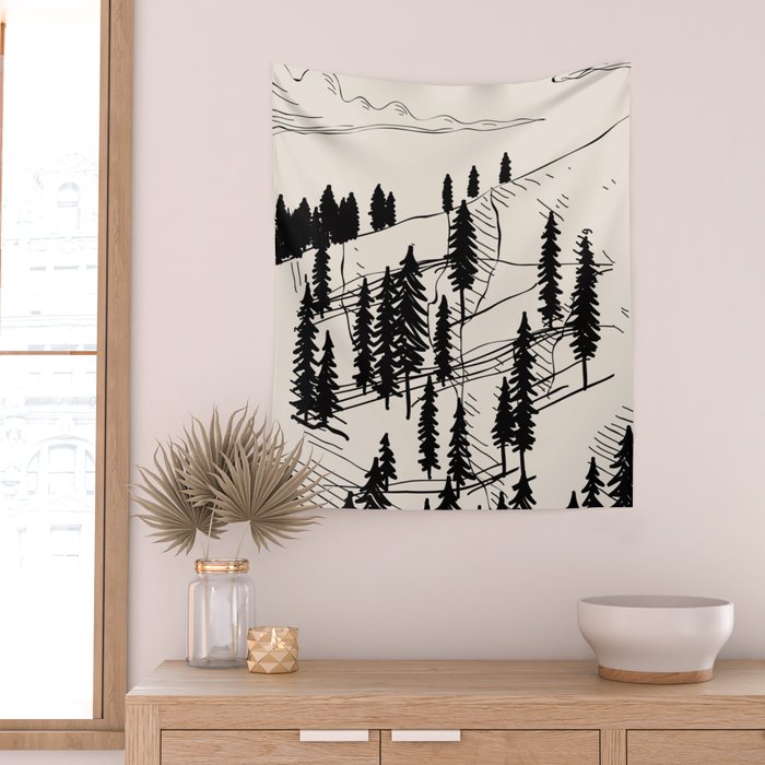 Mountain Forest Wall Tapestry Gallery Image 2