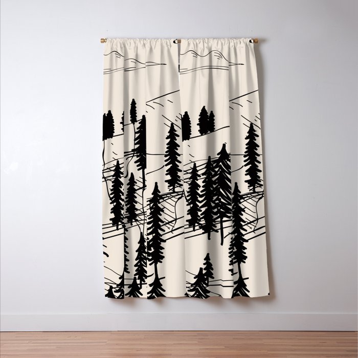 Mountain Forest Window Curtain Gallery Image 3
