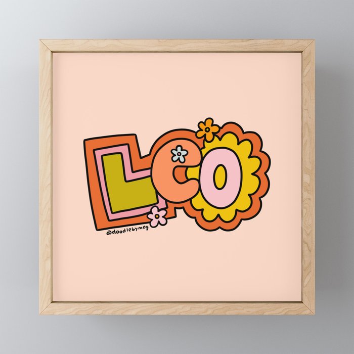 Leo Doodle Letters Mini Art Print Gallery Image 1