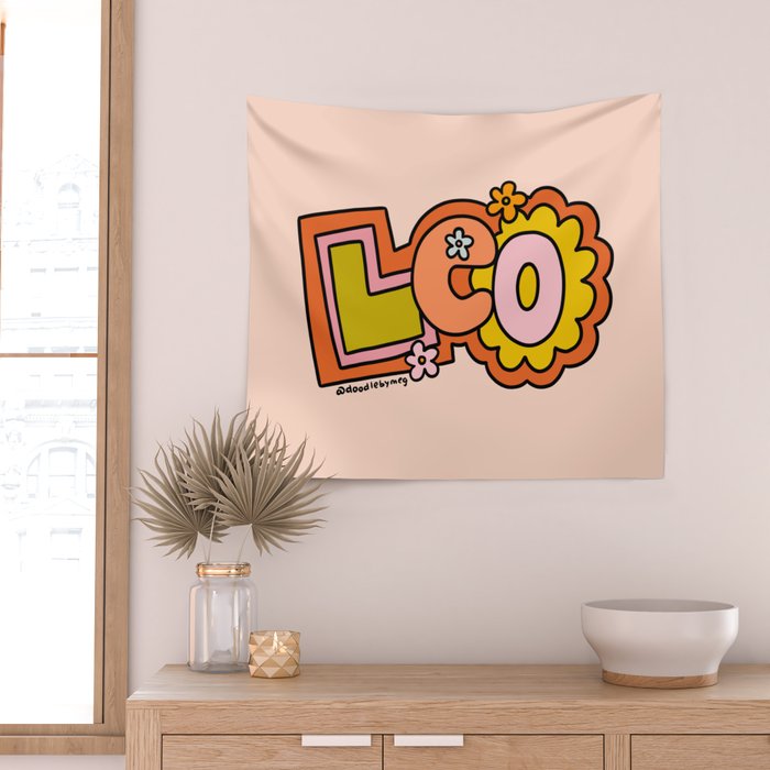 Leo Doodle Letters Wall Tapestry Gallery Image 2