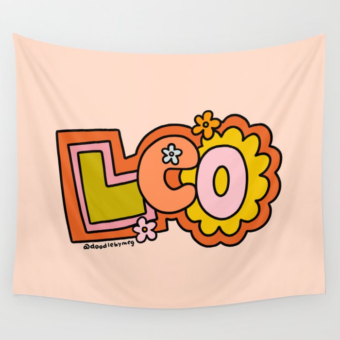 Leo Doodle Letters Wall Tapestry Gallery Image 1