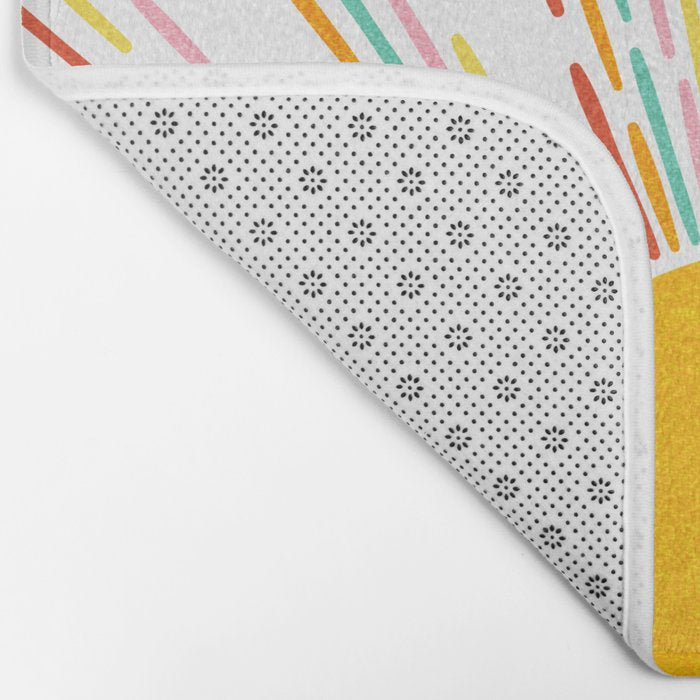 Retro Sunburst: Rainbow Edition Bath Mat Gallery Image 2