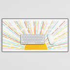 Retro Sunburst: Rainbow Edition Desk Mat Gallery Image 1