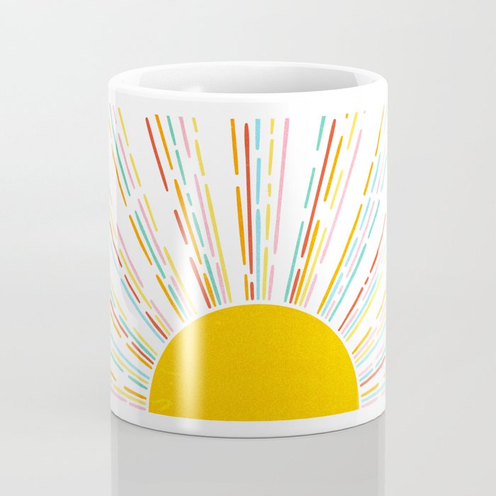 Retro Sunburst: Rainbow Edition Coffee Mug Gallery Image 4