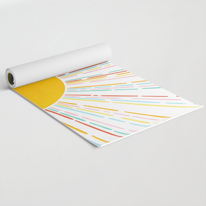 Retro Sunburst: Rainbow Edition Yoga Mat Gallery Image 2