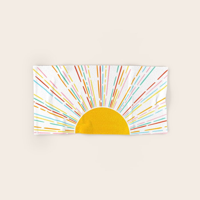Retro Sunburst: Rainbow Edition Bath Towel Gallery Image 1