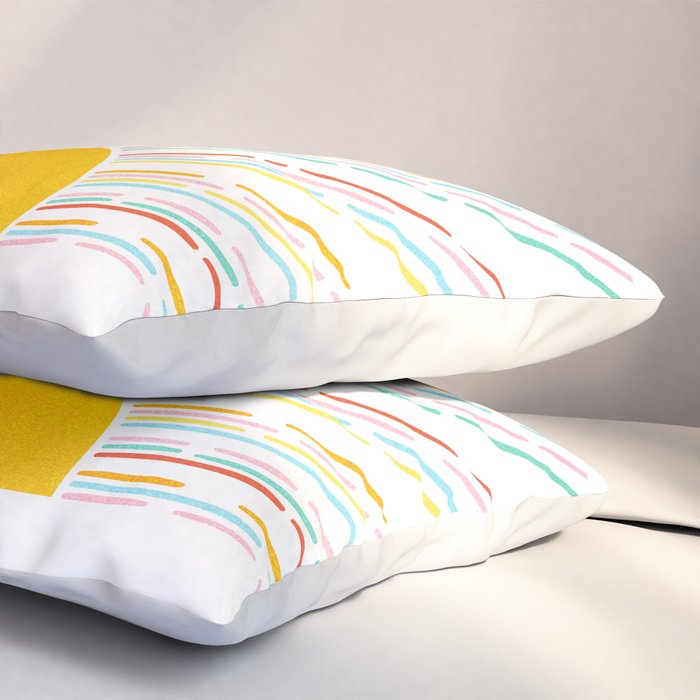 Retro Sunburst: Rainbow Edition Pillow Sham Gallery Image 3