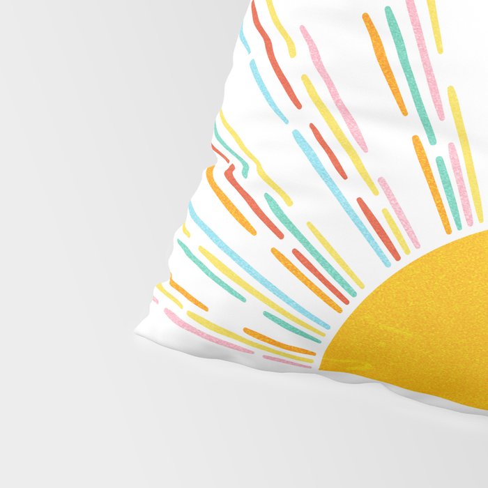 Retro Sunburst: Rainbow Edition Pillow Sham Gallery Image 4