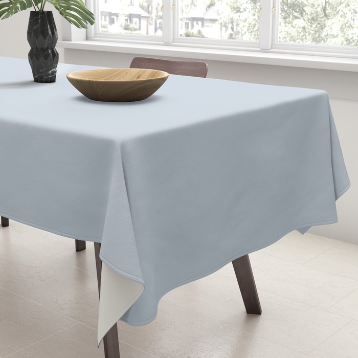 Light Periwinkle pale pastel shade of dried blue flower solid color modern abstract pattern  Tablecloth Gallery Image 3