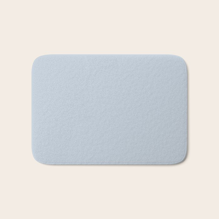 Light Periwinkle pale pastel shade of dried blue flower solid color modern abstract pattern  Bath Mat Gallery Image 1