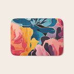 Colorful Pink and Blue Decorative Floral Bath Mat Gallery Image 1