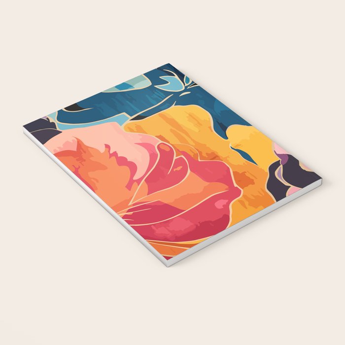 Colorful Pink and Blue Decorative Floral Notebook Gallery Image 3
