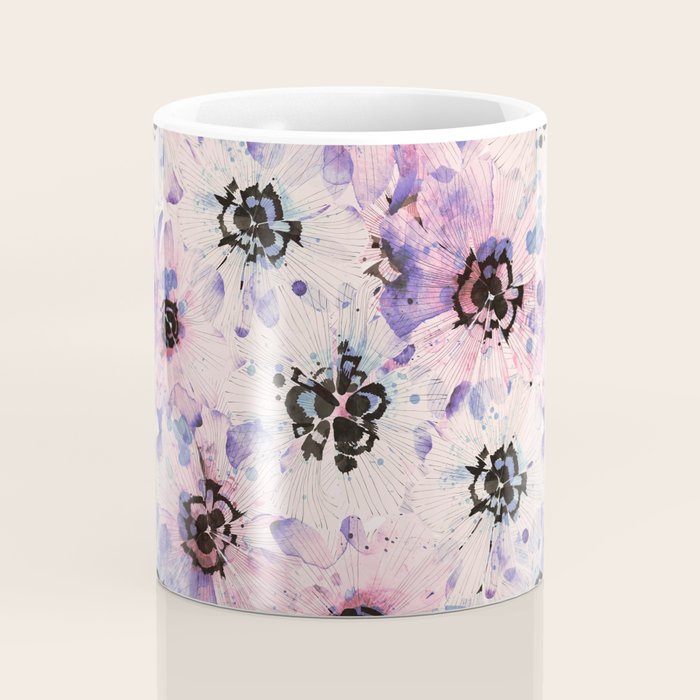 Abstract flowered paint modern Coffee Mug Gallery Image 4