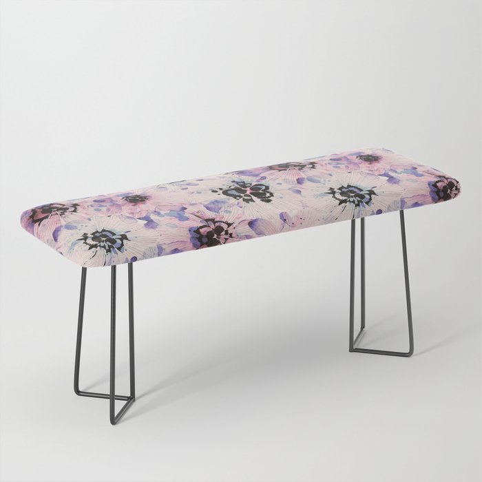 Abstract flowered paint modern Bench Gallery Image 1