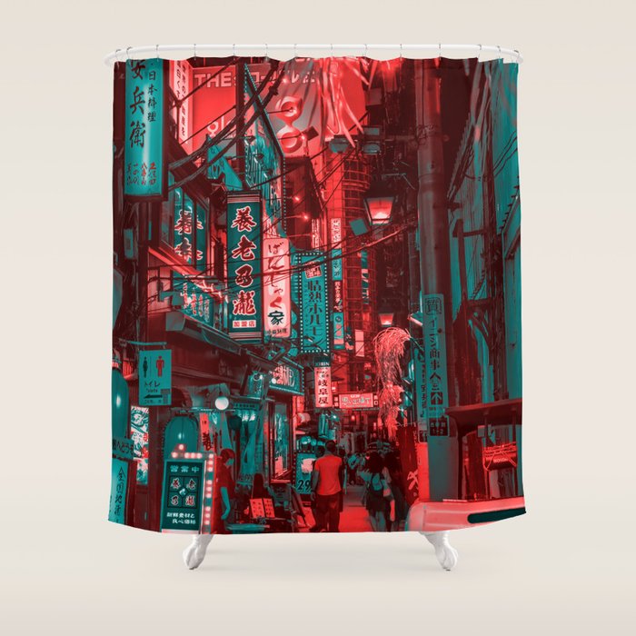 Anime Japan Street Shower Curtain Gallery Image 1