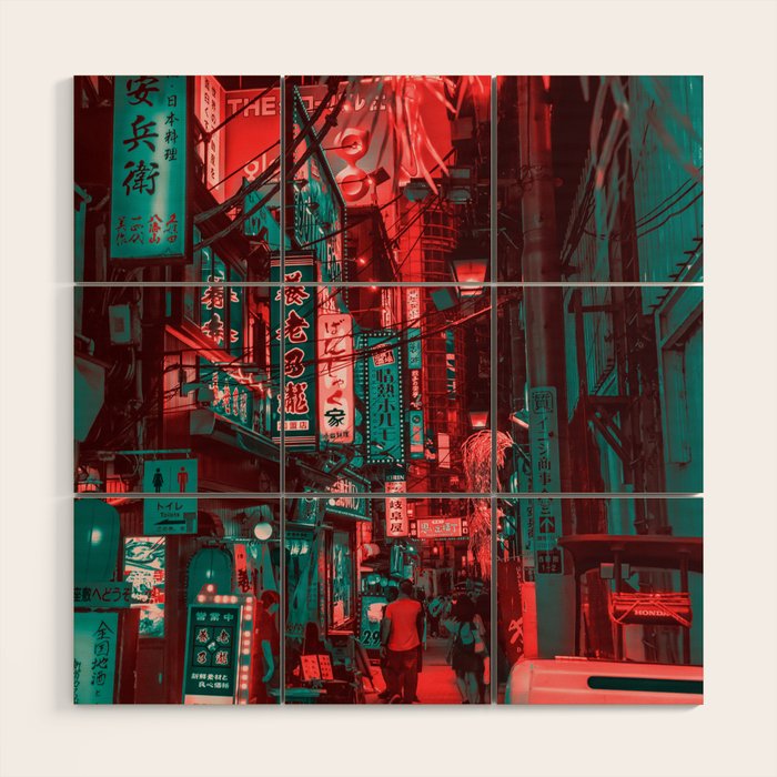 Anime Japan Street Wood Wall Art Gallery Image 1
