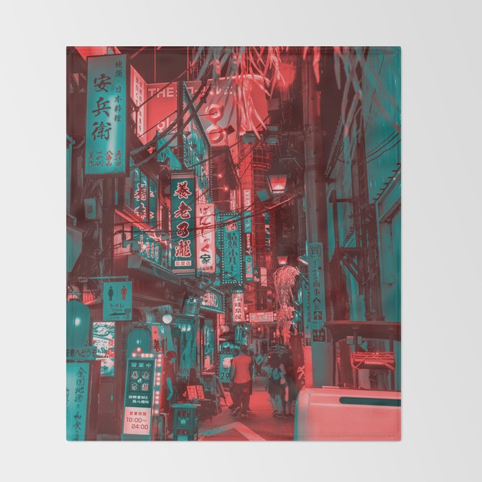 Anime Japan Street Throw Blanket Gallery Image 2