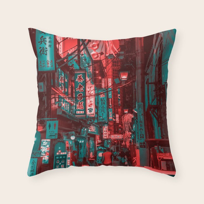 Anime Japan Street Throw Pillow Gallery Image 6