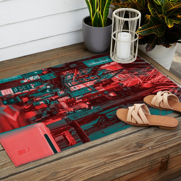 Anime Japan Street Outdoor Rug Gallery Image 2