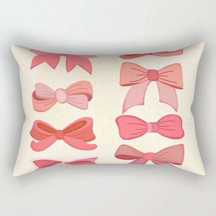 Vintage Pink Bows Rectangular Pillow Gallery Image 1