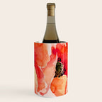 Abstract watercolor red orange pink poppies flowers Wine Chiller Gallery Image 2