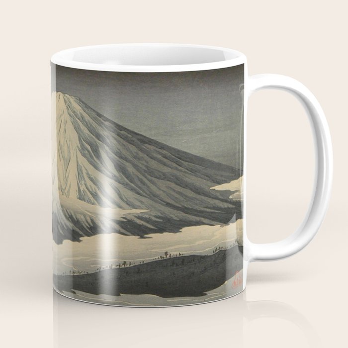 Shotei Takahashi Four Seasons of Mount Fuji Near Omuro Kawase Hasui Japanese Woodblock Print Coffee Mug Gallery Image 1