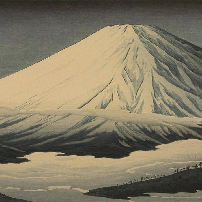 Shotei Takahashi Four Seasons of Mount Fuji Near Omuro Kawase Hasui Japanese Woodblock Print Coffee Mug Gallery Image 2