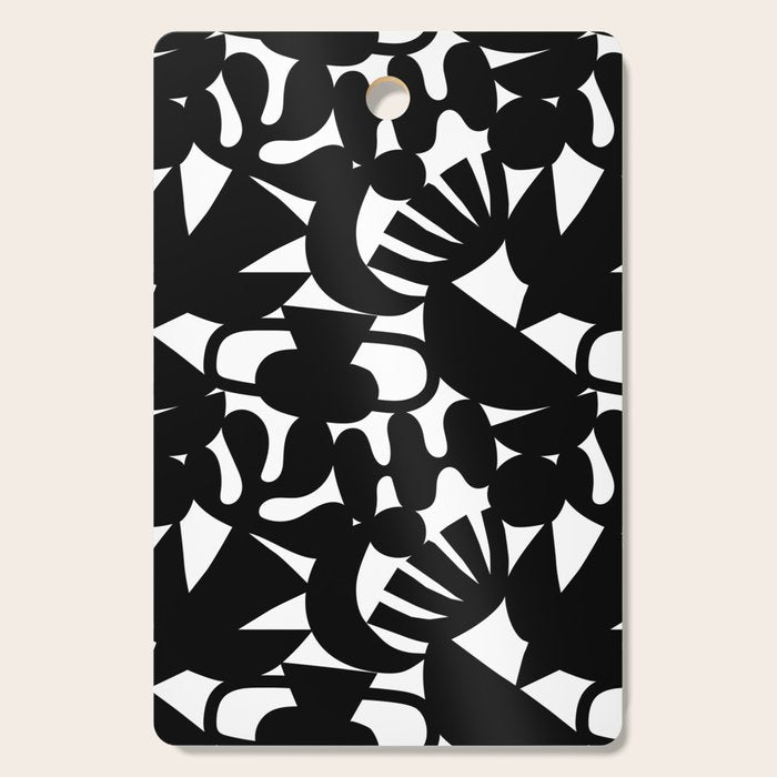 Black and white organic nature shape art pattern Cutting Board Gallery Image 1