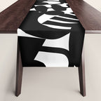 Black and white organic nature shape art pattern Table Runner Gallery Image 1