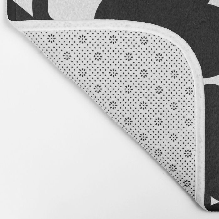 Black and white organic nature shape art pattern Bath Mat Gallery Image 2