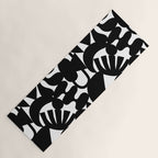 Black and white organic nature shape art pattern Yoga Mat Gallery Image 1