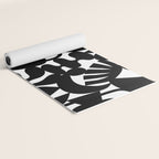 Black and white organic nature shape art pattern Yoga Mat Gallery Image 2