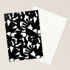 Black and white organic nature shape art pattern Stationery Card Gallery Image 2