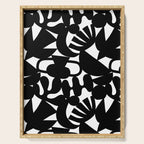 Black and white organic nature shape art pattern Serving Tray Gallery Image 1