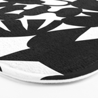 Black and white organic nature shape art pattern Bath Mat Gallery Image 3