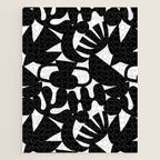 Black and white organic nature shape art pattern Jigsaw Puzzle Gallery Image 1