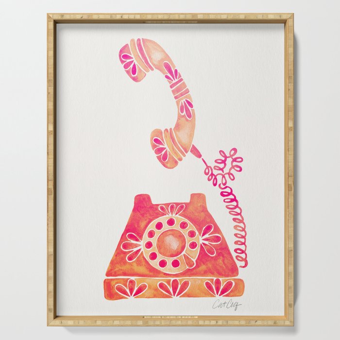 Vintage Rotary Phone - Peach Palette Serving Tray Gallery Image 1