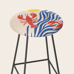 Lobsters Frolicking in the Ocean Waves Stool Gallery Image 2