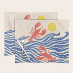 Lobsters Frolicking in the Ocean Waves Placemat Gallery Image 1