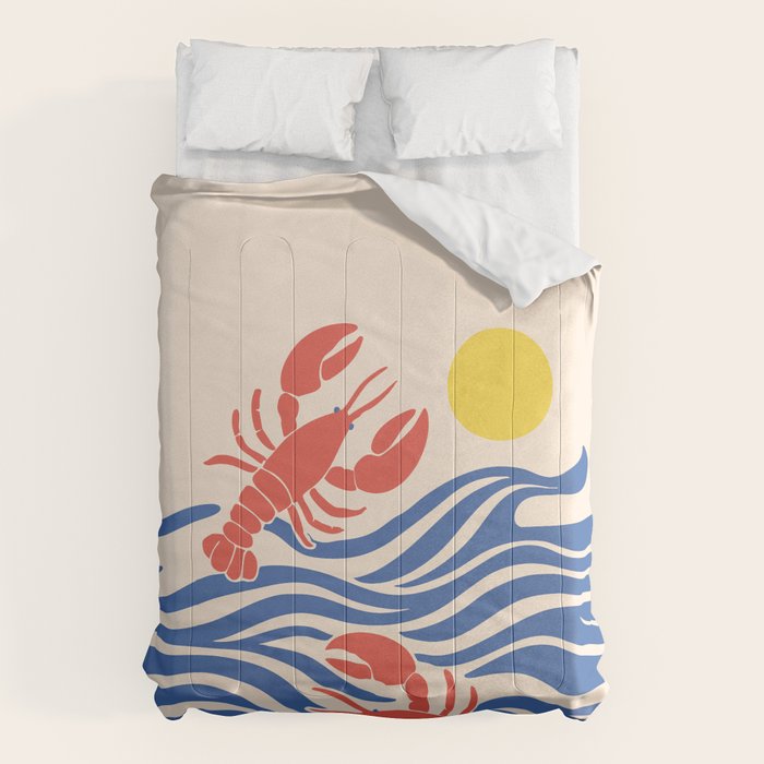 Lobsters Frolicking in the Ocean Waves Comforter Gallery Image 6