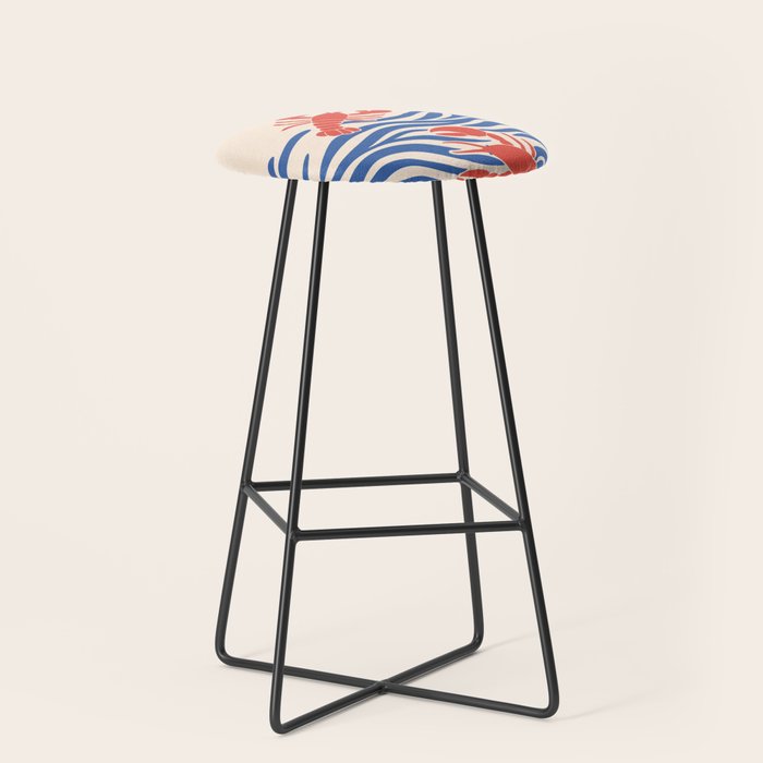 Lobsters Frolicking in the Ocean Waves Stool Gallery Image 1