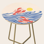 Lobsters Frolicking in the Ocean Waves Side Table Gallery Image 2