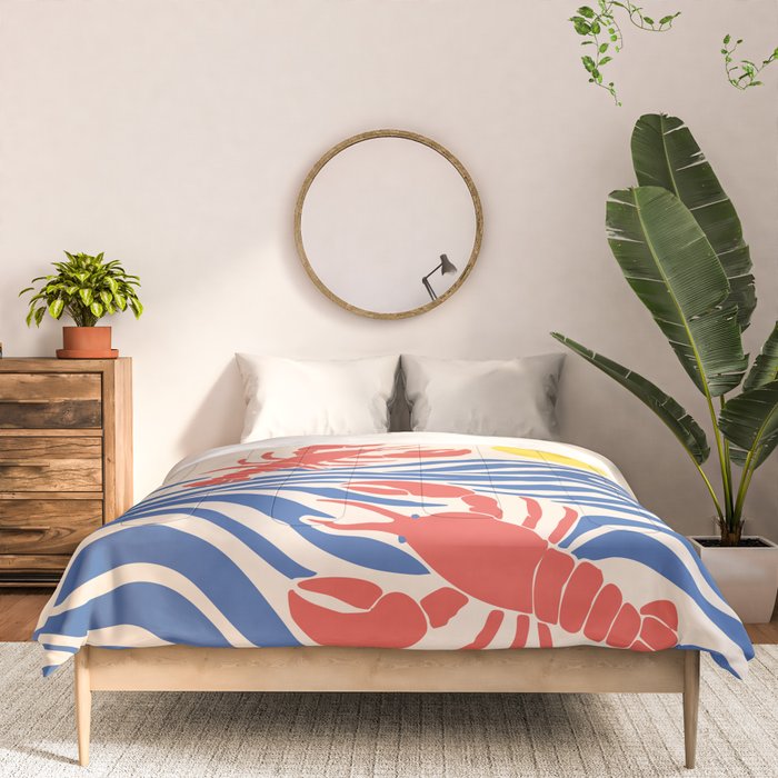 Lobsters Frolicking in the Ocean Waves Comforter Gallery Image 3