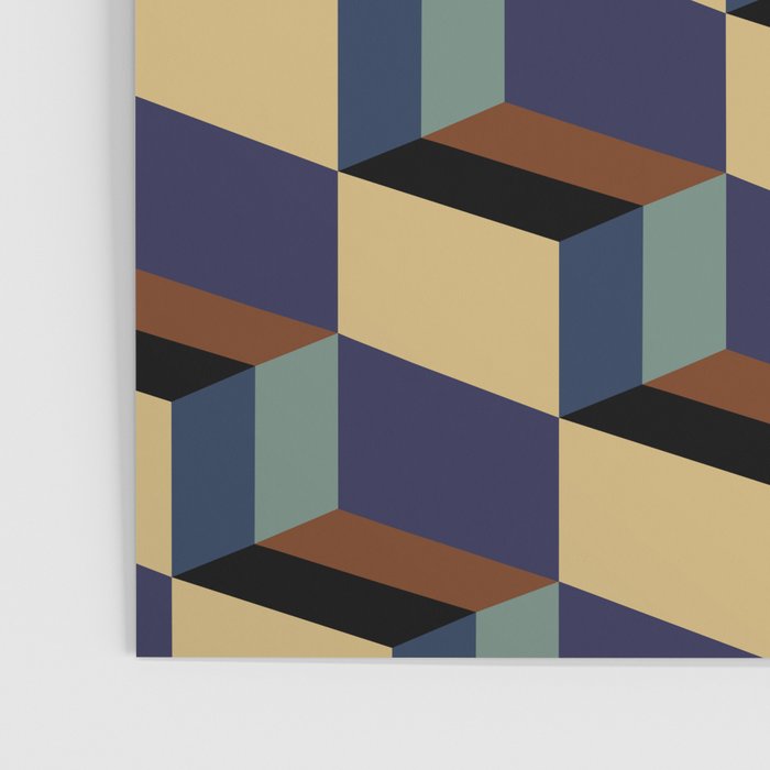 Cuboid Geometric Abstract Shapes Pattern XVII Poster Gallery Image 3